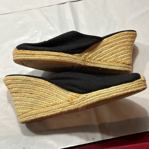 Sunisa BLACK tan Espadrille Wedge Sandals slip on 3.5”heel size 8 festival beach - Picture 7 of 10